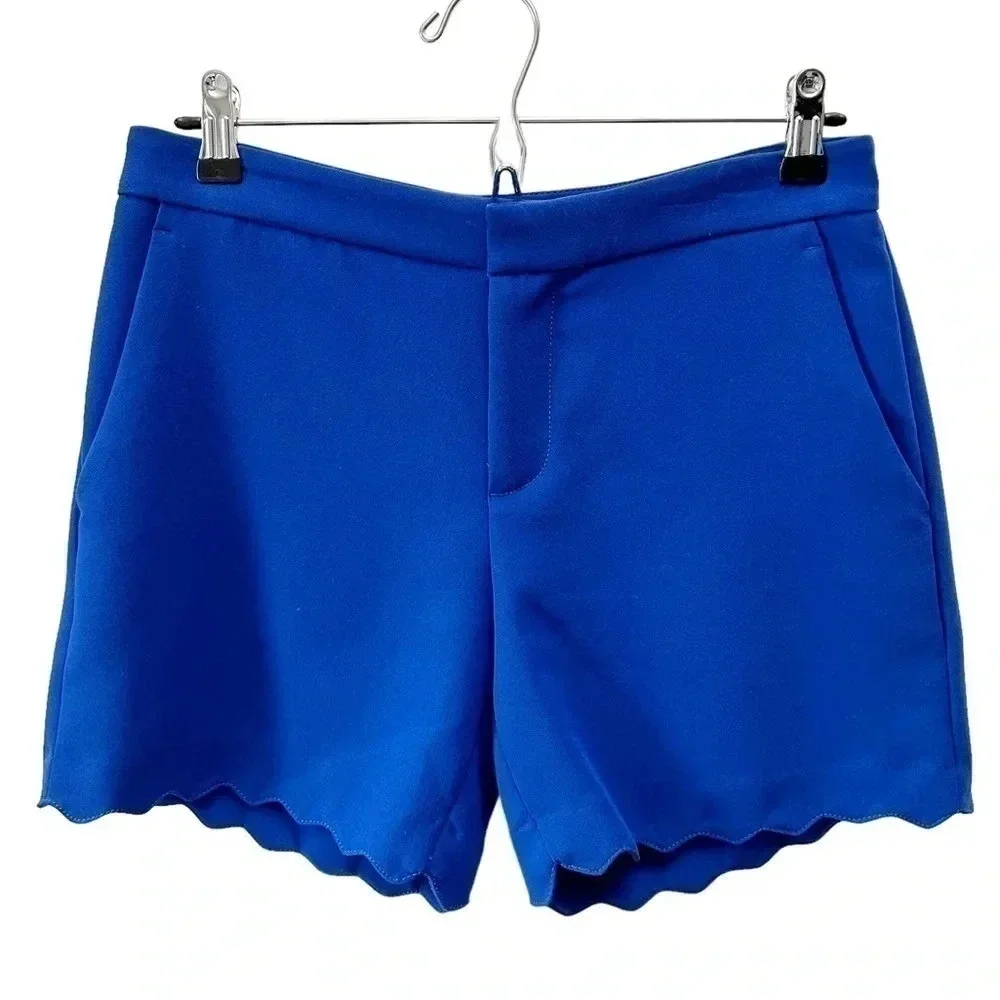 Banana Republic Shorts Scalloped  Hem Cobalt Blue Size 0 - Picture 2 of 14
